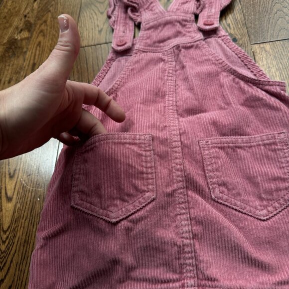 GAP Toddler Pink Corduroy Skirtall Dress 3T Adjustable Ruffle Straps Pockets - Picture 7 of 11